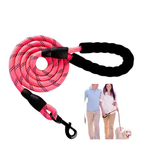 LIVIA 犬用リード 丈夫な愛犬用リード 長さ1.5m/2m/3mル犬用引きヒモ ペット用リード 牽引ロープ 訓練リード お出かけ 犬用首輪 犬用引きヒモ超快適丸ひも取っ手 反射光 通気性 散歩用 おしゃれ スタンダードリード 小/中/大型犬対応 (3m