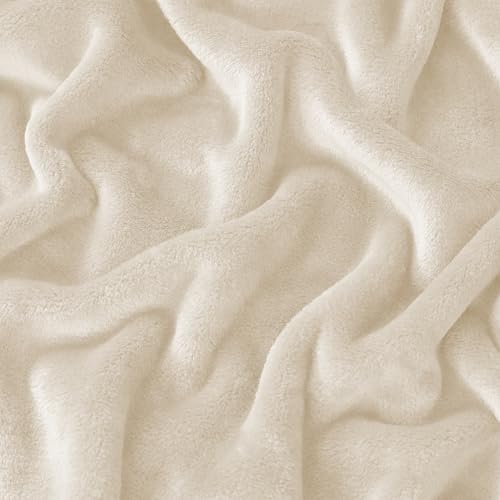 COOVA Oversized King Fleece Blanket 120x120 inches, Soft Cozy Warm Giant Extra Large 10'x10' Blanket for Bed, Sofa, Couch,Travel, Camping, California Huge Flannel Big Throw Blanket, Beige