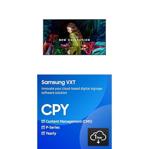 SAMSUNG 85' QBC 4K UHD Display + VXT Cloud Based Digital Signage Player, Content Management Software - P Series, 1 Year Subscription