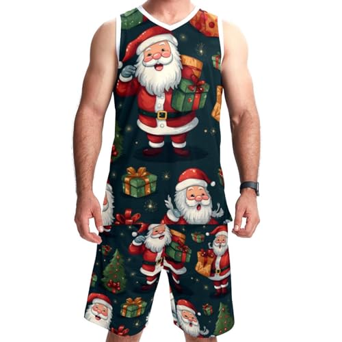 Combinaison de basket-ball avec poches et motif Père Noël en taille 5XL