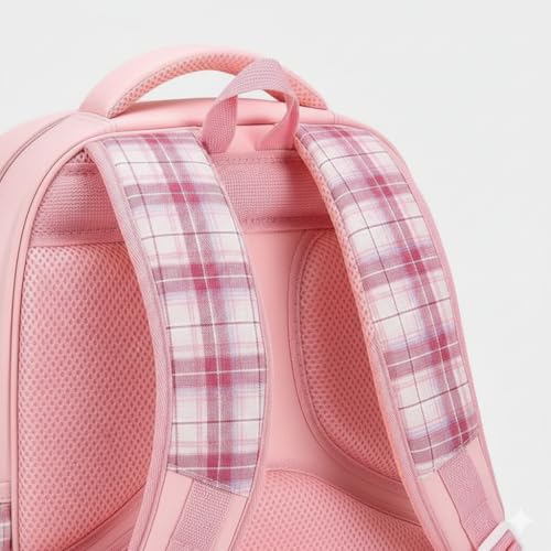 Image of Girls School Backpack Cute Pink Pastel Gradient Bag with Multiple Compartments Lightweight Durable Bookbag for Kids Students (purple bag)