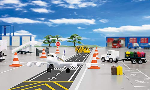 siku 6312, Flughafenset, Metall/Kunststoff, Weiß, Inkl. Verkehrsflugzeug, Catering-Fahrzeug, Anhänger mit Fluggasttreppe… – Bild 7