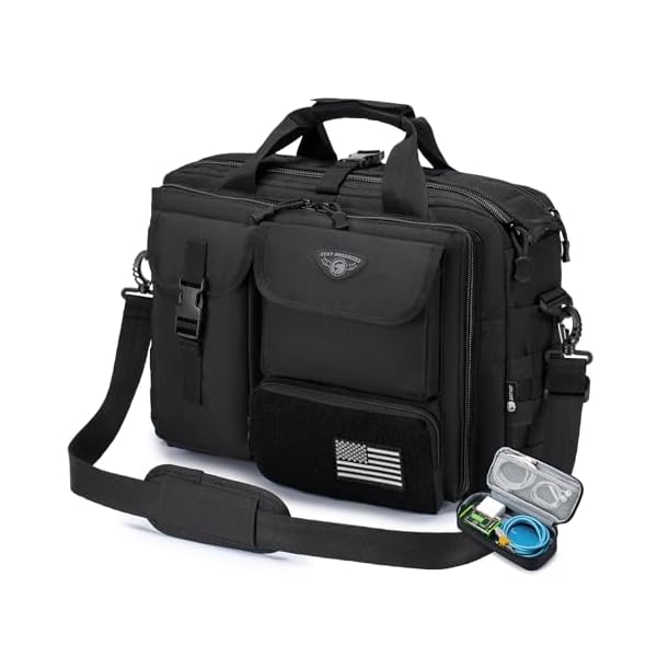 Stypos Tactical Messenger Bag,14inch/15.6inch/17.3inch Briefcase for Man Military Laptop Bag, Flight Work Bags for Pilots