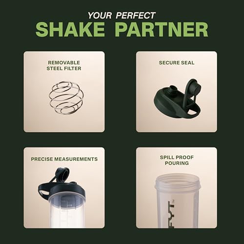 Image of BPA-Free Protein Shaker Bottle 500 ml with Steel Whisk Ball | Leak-Proof Lid | Easy to Clean & Travel Friendly | for Protein Shakes, Pre-Workout & Smooth Mixing
