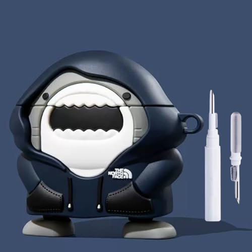 Image of YODI Case Cover for Airpods Pro|Pro 2|Airpods Pro 3|Airpods 4 Pouch, Silicone Cases with Cleaner Kit 360 Drop Protection,Shock-Resistant ((Shark-Man), Airpods Pro /Pro 2)