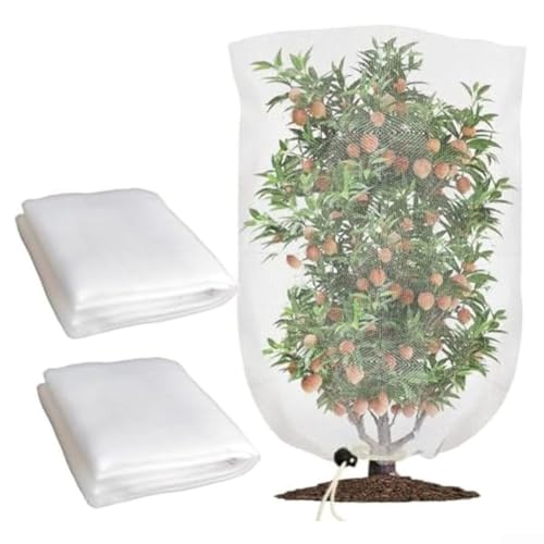 Lot de 2 filets de protection contre les insectes pour le jardin, avec cordon de fermeture pratique (1 x 1 m)