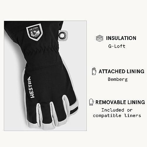 Image of Hestra Army Leather Heli Ski Glove, 5-Finger Snow Glove for Skiing & Snowboarding for Men & Women