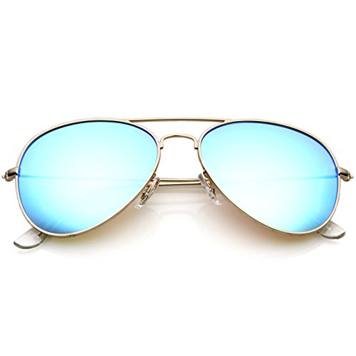 zeroUV Premium Nickel Plated Frame Multi-Coated Mirror Lens Aviator Sunglasses 59mm