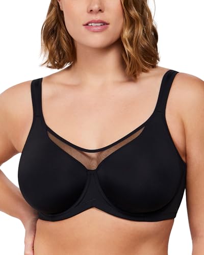 HSIA Minimizer Bras for Women Plus Size, Full Coverage Coolcomfort T Shirt Unlined Bra with Underwire for Heavy Breast, Rich Black 40DDD