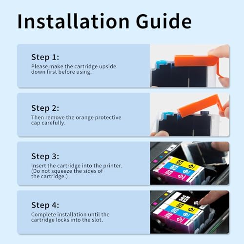 564XL High Yield Ink Cartridge Replacement for Combo Pack HP 564 XL to Use with HP DeskJet 3520 3522 Photosmart 7520 6520 5520 7525 5514 7510 OfficeJet 4620 (5 Pack, 2 Black 1Cyan 1Magenta 1Yellow) - Thumbnail 6