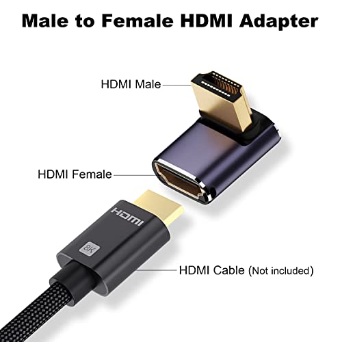 Adaptador HDMI 2.1 Ángulo Derecho AreMe 8K 2 Pack miniatura 2