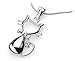 Produktbild Silvity Damen Katzen Anhänger mit Strass 925 Sterling Silber 2,5 x 1,2 cm 109802-20