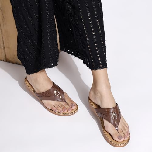 Image of TRASE Women's Flip-Flops & Slippers | Doctor Ortho Comfortable Chappal for Women & Girls | Light weight, Soft Footbed, Comfortable & Stylish | Diabetic & Orthopedic Footwear, Good for Knee & Foot Pain
