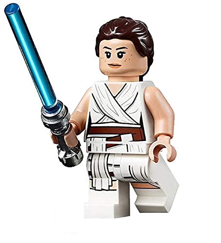 Star Wars: Rey con abiti bianchi e spada laser - da Rise of Skywalker - Lego - Immagine 1