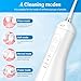 R REVA Portable Water Flosser for Teeth - 4 Modes Cordless Oral Irrigator with 300ML Tank, 360° Rotating Nozzle, 4 Jet Tips, Rechargeable, IPX7 Waterproof, Low Noise Gravity Ball Design (M159 - White)