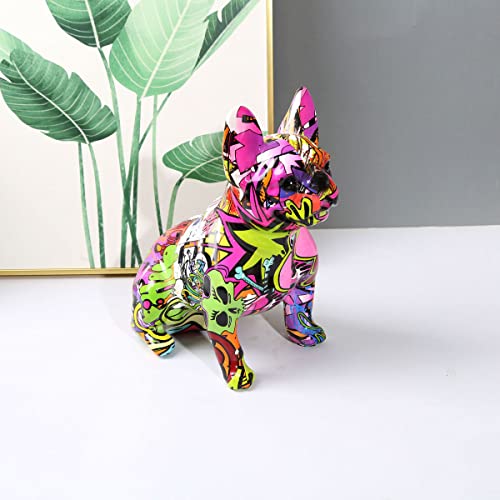 Nordic Painting Art Graffiti Bulldog Dog Creative Resin Crafts Home Decoration Wine Cabinet Office Decor Resin Crafts Gift (Rb,9.05X5.51X10.04Inch) #TOP7