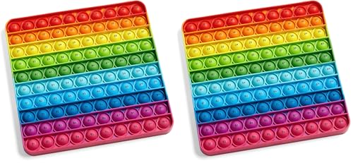 Image of hand2mind Hundred Board Sensory Bubble Popper,Pop Fidget Toys for Kids,Multiplication Board,Math Manipulatives Kindergarten,Fine Motor Toys,Fidgets for Classroom,Calm Down Corner Supplies,(Pack of 2)