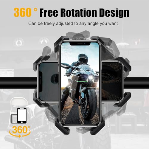 Image of GARGOYLE BELLS Motorcycle Phone Mount Bike Phone Holder for Bicycle Scooter Universal Motorcycle Handlebar Cell Phone Clamp for iPhone /Galaxy 4.92 inch-6.7 inch Smartphones (Black, 2Packs)