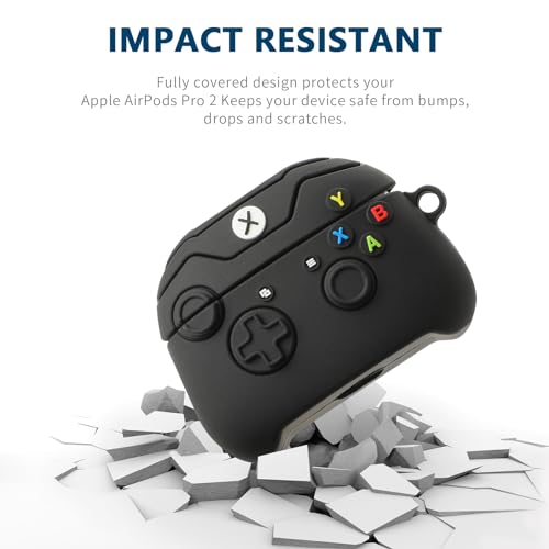 Image of [3Pack] Gedicht Airpods Pro 2nd Generation Case, Funny 3D Cartoon Game Controller Design Silicone Soft Cover with Keychain for Kids, Women, Men - Compatible with Airpods Pro 2