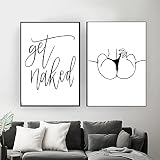 Peinture Sur Toile Obtenir Un Devis Ligne Affiche Corps FéMinin Dessin Toile Photo Minimalisme Mur Art Salle De Bain DéCor 50x80cmx2 (20x32 'X2) Sans Cadre