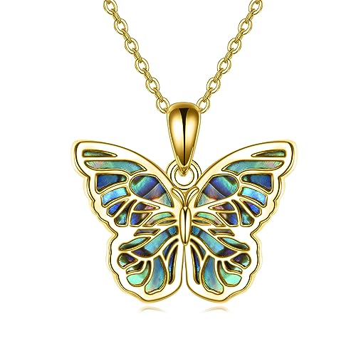 URONE Butterfly Pendant Necklace for Women Sterling Silver Butterfly Jewelry Gifts for Women
