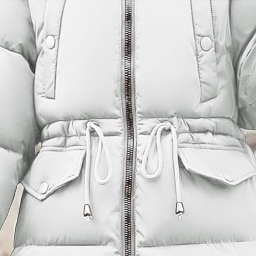 Angxiwan frauenmantel Wintermantel Winterjacke Lang Puffer Jacke Warm Gefüttert Winterparka Winter Mantel Parka Steppmantel Reißverschluss Daunenmantel mit Kapuze steppjacke damen