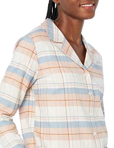 Image of Amazon Essentials Women's Flannel Long-Sleeve Button Front Shirt and Pant Pajama Set