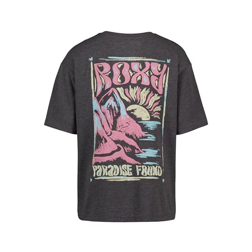 Image of Roxy Girls' Short Sleeve Oversized Fit Logo Tee, Crew Neck Graphic T-Shirt, Soft & Comfortable