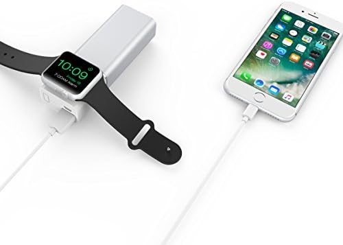 Element Works USA EW-AWPB2-SV Dual USB Portable Charger and External Battery Pack for Apple Watch in Silver