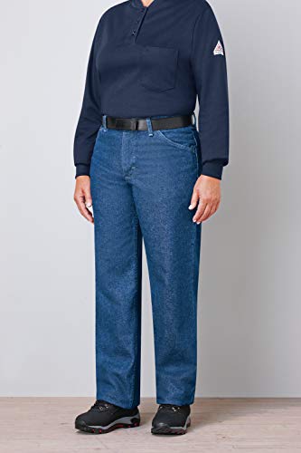 Bulwark Flame Resistant Long Sleeve Tagless Henley Shirt, Navy, Small