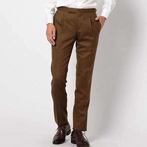 Amazon シップス メンズ Ships Sd カノニコ生地 ライトサキソニー ツープリーツ ソリッド ウールパンツ キャメル 46 ロングパンツ 通販