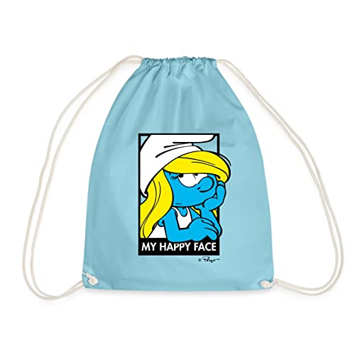 Spreadshirt® Les Schtroumpfs La Schtroumpfette My Happy Face Sac À Dos Cordon, Aqua