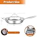 DELARLO Tri-Ply Stainless Steel Pan with Lid 12inch丨Compatible with All Cooktops Up to 600℉丨Stainless Steel Skillet 12 inch丨Heavy Duty丨Frying Pan with Lid丨18/10 Large Cooking Surface