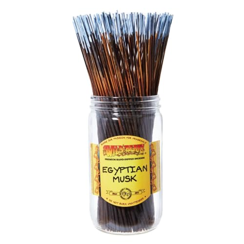 Wild Berry Incense Sticks - Egyptian Musk - Fresh Musk with Bergamot and Lilac - Hand Dipped in the USA (100 Count)