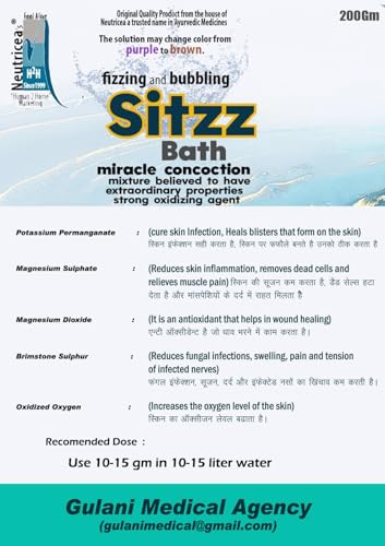 Image of Sitzz Bath Powder 200g- Fizzing & Bubbling Sitz Bath Soak for Period Cramps Hemorrhoids, Perineal Care, Postpartum Relief, and Intimate Hygiene - for Foot Bath Body Relax Muscle Relieves Aches Pain