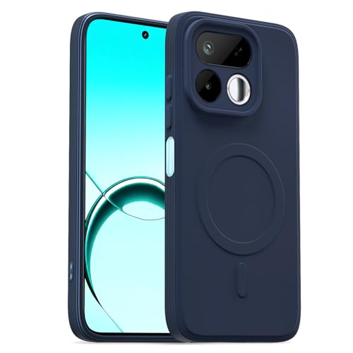 Image of Pikkme Back Cover for Realme 16T 5G Soft Matte Silicone Mag-Safe Design (Mag-Safe Not Support) Camera Protection | Slim Fit Bumper Cover (Blue)