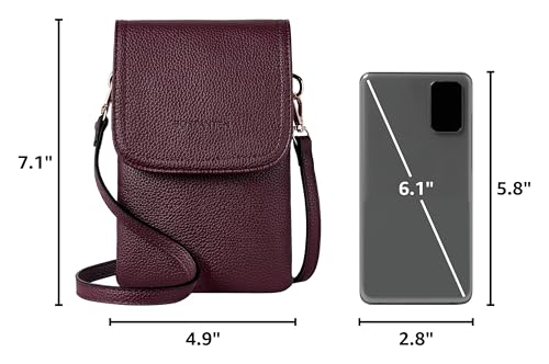 Image of BOSTANTEN Vegan Leather Crossbody Bags for Women Designer Cell Phone Bag Wallet Purses Adjustable Strap
