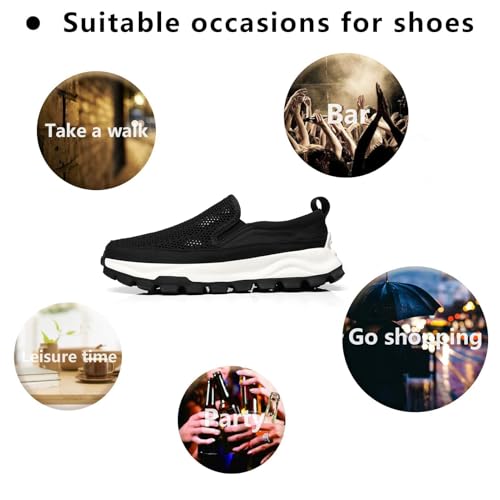 Men's Black Mesh Lightweight Loafers Comfort Breathable Round Toe Non-Slip Slip-On Soft Sole Summer Casual Shoes for Walking Driving Travel4