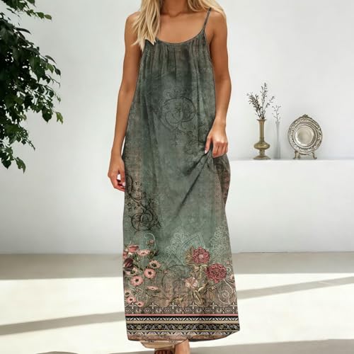 Image of HTHLVMD Backless Cami Dress Summer Dresses for Women 2026 Spaghetti Strap Dresses Womens Solid Color Backless Cami Dress