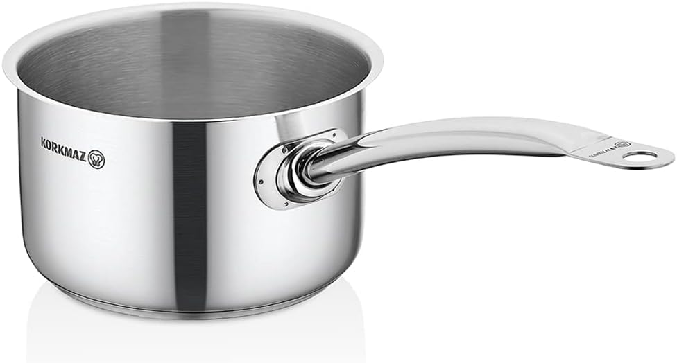 Korkmaz Proline Gastro Stainless Steel Saucepan with Grip Handles Induction Compatible a2701