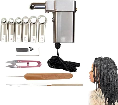Machine à Dreadlocks Électrique Portable, Crochet Automatique à 6 Têtes pour Locs et Extensions de Cheveux, Création et Réparation Rapides de Dreadlocks...