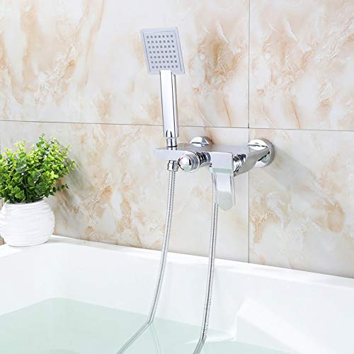 Robinet de baignoire mitigeur eau chaude et froide mural avec inverseur douche - 4