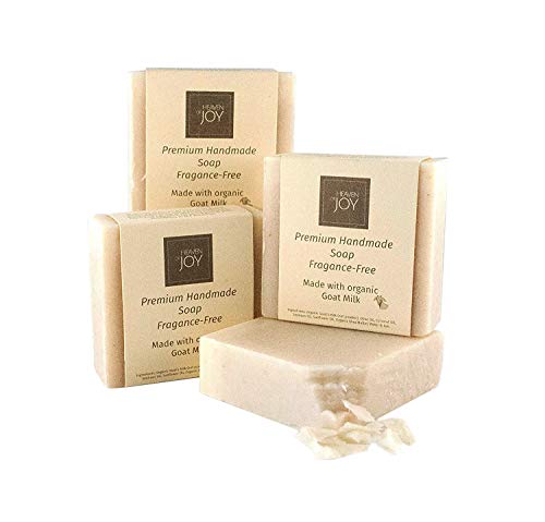HEAVEN OF JOY Premium Fresh Goat Milk Soap, Fragrance-Free, Natural Soap Made with Organic Ingredients - Leaves the Skin Feeling Renewed and Rejuvenated 4 Pack (5oz./Bar) HEAVEN OF JOY Premium Fresh Goat Milk Soap, Fragrance-Free, Natural Soap Made with Organic Ingredients - Leaves the Skin Feeling Renewed and Rejuvenated 4 Pack (5oz./Bar)