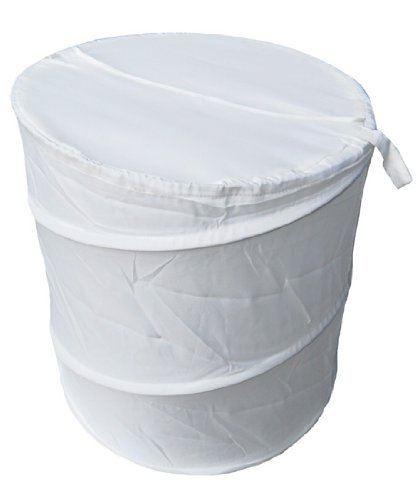 Blue Canyon Heavy Duty Lujo Polyester Pop Up Cesta de lavadero, Blanco, 100% Polyester