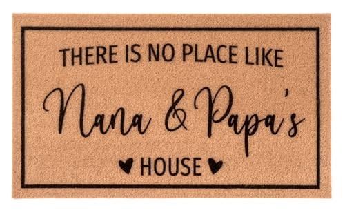 Woiqeuwr Gifts for Nana Papa Grandparents Welcome Doormat for Grandpa Grandma Non-Slip Front Door Mats for Entrance Porch Home Decor Gigi Mimi Gift from Grandson Granddaughter Grandkids (Nana & Papa)