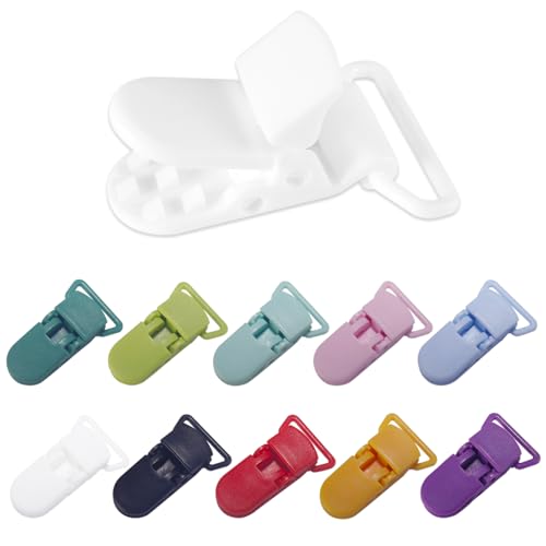 Image of 10-Pack Pacifier Clip Replacement Ends - BPA-Free Plastic Fasteners for DIY Baby Crafts, Sewing Bibs & Blankets Straps (3 /4 Inch, 10 Color)
