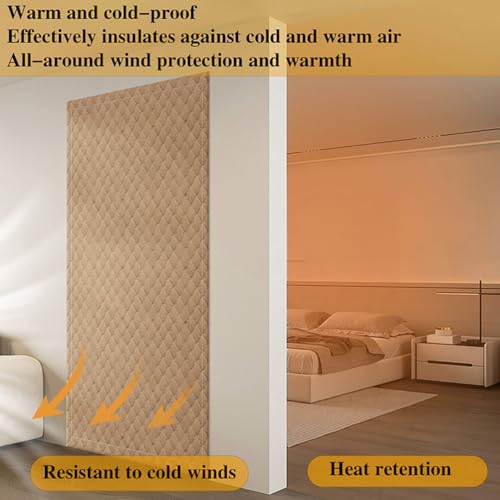 Rideau de porte thermique isolant phonique et coupe-vent beige - 8
