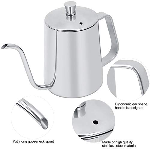 Hervidor de cuello de cisne en acero inoxidable duradero para baristas 7