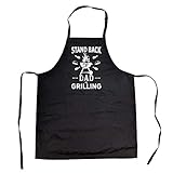 Crazy Dog T-Shirts Stand Back Dad is Grilling Cookout Apron Funny Grill BBQ Fathers Day Smock (Black) - One Size