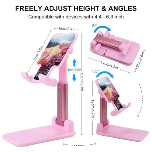 Support de téléphone portable de bureau pliable et réglable pour iPhone et Android - 2